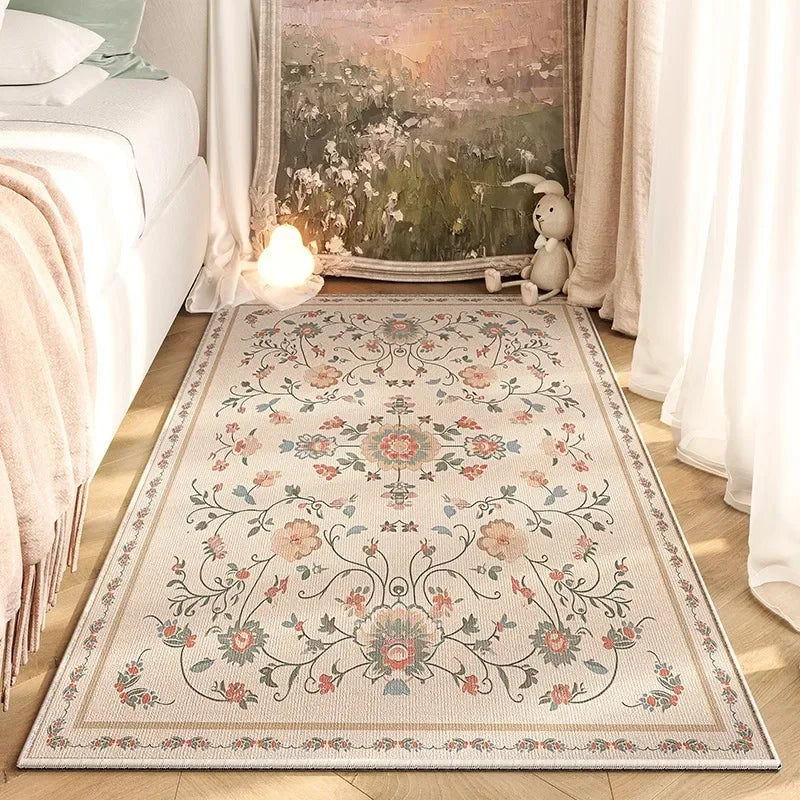American Retro Bedroom Bedside Carpet Fashion Flower No-clean Wipe Coffee Table Mat Soft Living Room Sofa Cloakroom Rug Ковер 러그