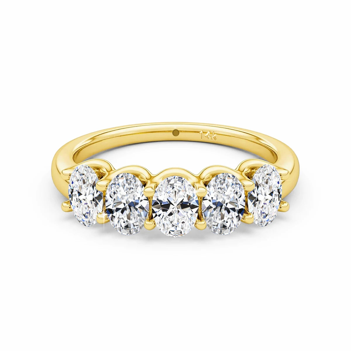 Real 14k Gold Oval Moissanite Eternity Ring Wedding Band For Women AU 585 K Gold Fine Jewelry Engagement Gift With Certificate