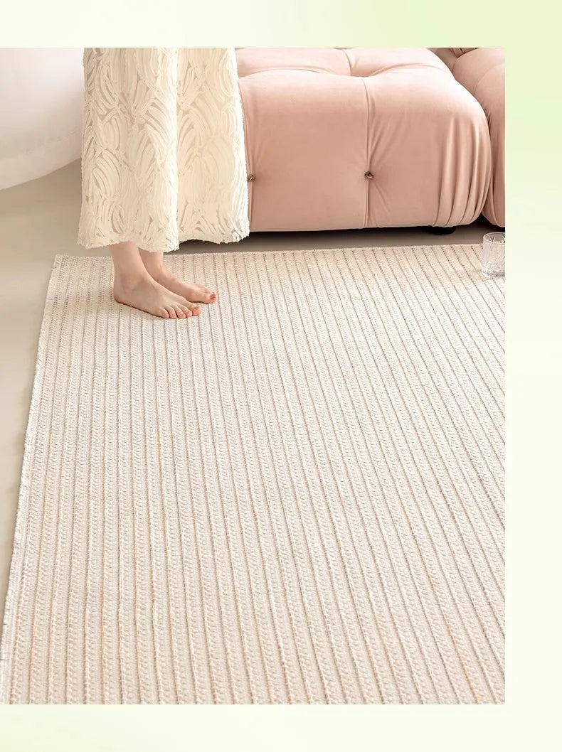 100% Cotton Carpet Living Room No Glue Health Kid Room Carpet Crawling Play Mat Minimalism Modern Bedroom Cloakroom Rugs Carpet