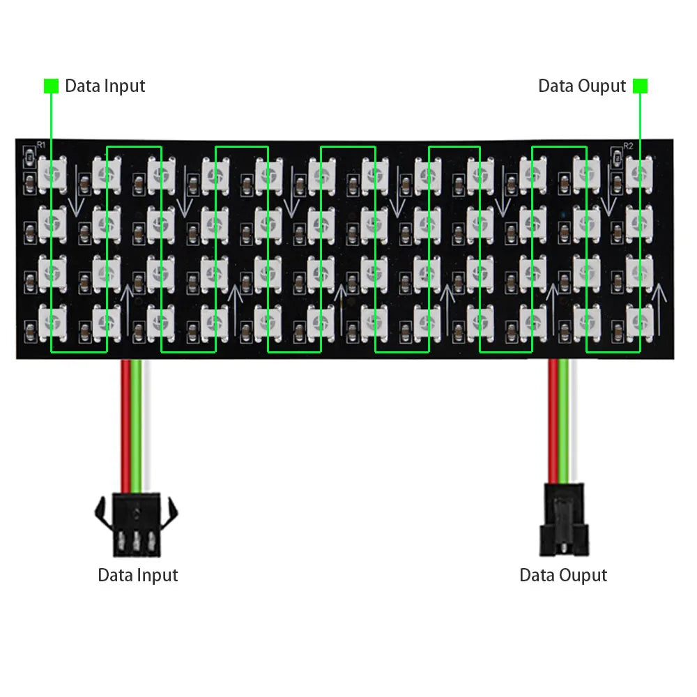1~5Pcs WS2812B 16X16 RGB LED Digital Flexible Individually Addressable Panel Light Strip WS2812 8X8 8X32 Module Matrix Screen 5V