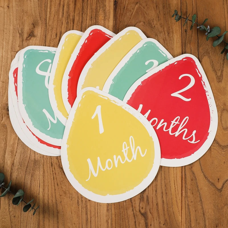 Newborn Milestone Cards Paper Number Monthly Memorial Milestone Photo Cards Commemorative Baby Birth Baby Photography Props