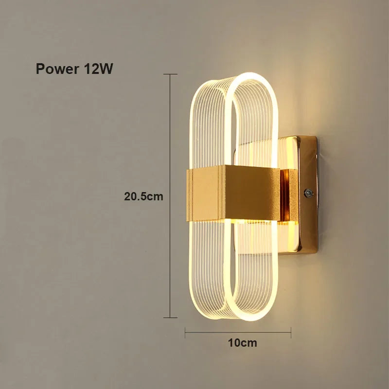 Luxury Creative Super Bright Living Room Bedroom Bedside Hotel Wall Lamp Transparent Line Guided LED Home Lighting Decoration