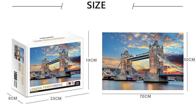 75*50cm 1000pcs Puzzle Difficult Adult World Famous Painting Puzzle Landscape Stress Relief Education Puzzle Toys