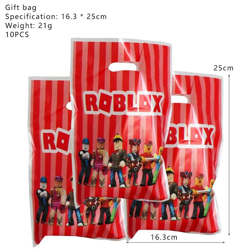 Hot Roblox Birthday Party Decor Game Balloons Disposable Tableware Backdrop For Kids Boy Party Supplies Baby Shower Toy Gifts - AIAZ