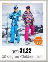 -30 degree Winter Ski Suit Plus Velvet Baby Jumpsuit Boy Overalls Warm Kids toddler girl Clothes Children Clothing coat overcoat