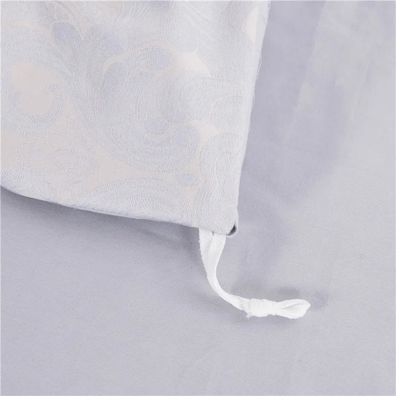 Sliver Gold Luxury Silk Satin Jacquard duvet cover bedding set queen king size Embroidery bed set bed sheet/Fitted sheet set