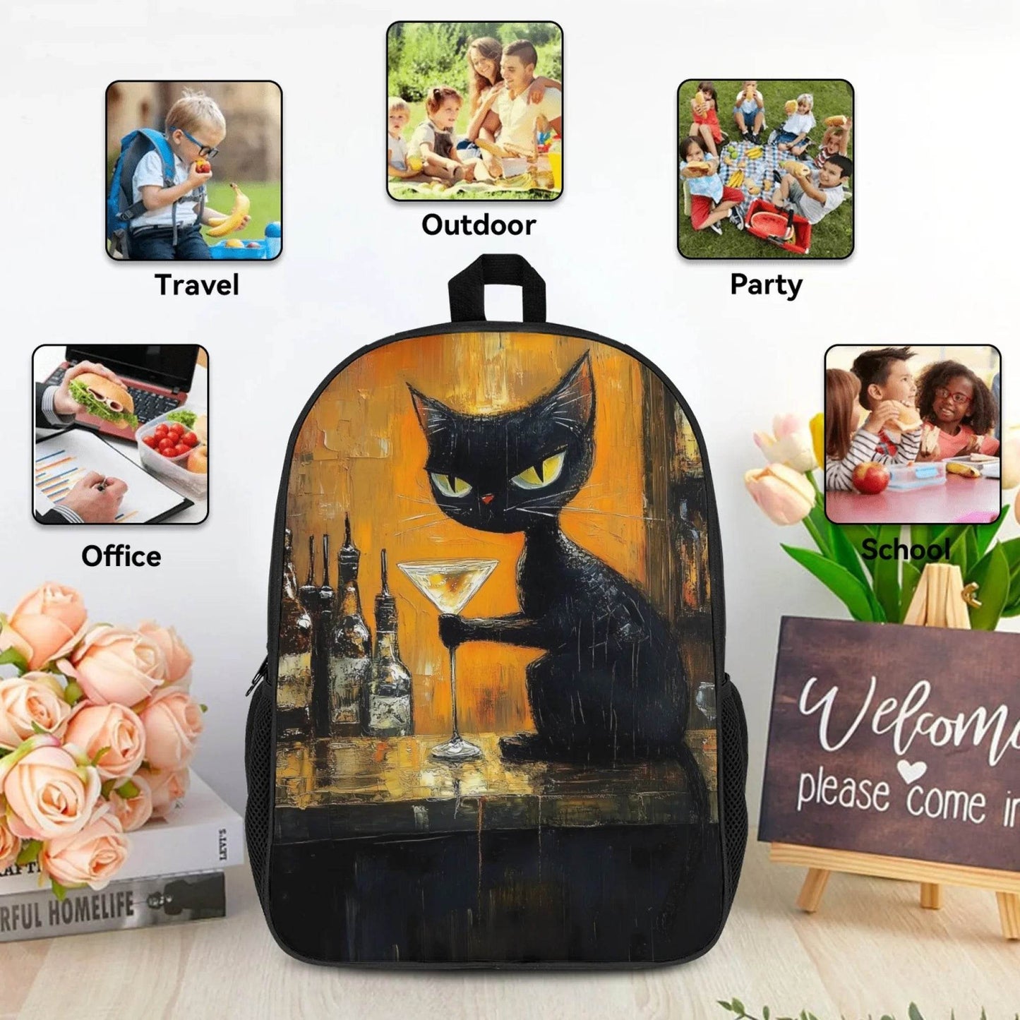 3Pcs Set School Backpack with Front Pocket,Cartoon L-eveling School Bags for Girls Boys,Large Child Backpack - AIAZ