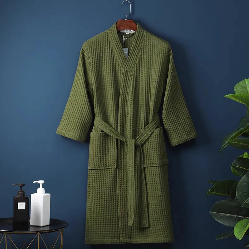 Men Women 100% Cotton Terry Bathrobe Suck Water Towel Sleepwear Spa Hotel Long Bath Robe Kimono Plus Size Dressing Gown Lovers