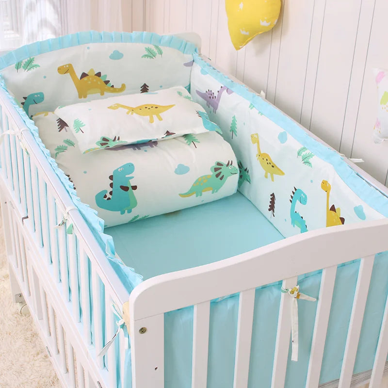 6/9pcs Elephant Baby Bedding Set Cotton Bedroom Decor Baby Girl Boy Crib Bed Linens Bed Bumper 120*60/120*70cm