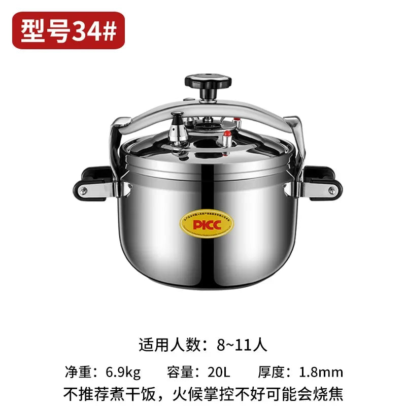 Extra Large Pressure Cooker Thick Commercial Stainless Steel Pressure Cooker Kitchen Electric Cookware Dining Bar Home Garden