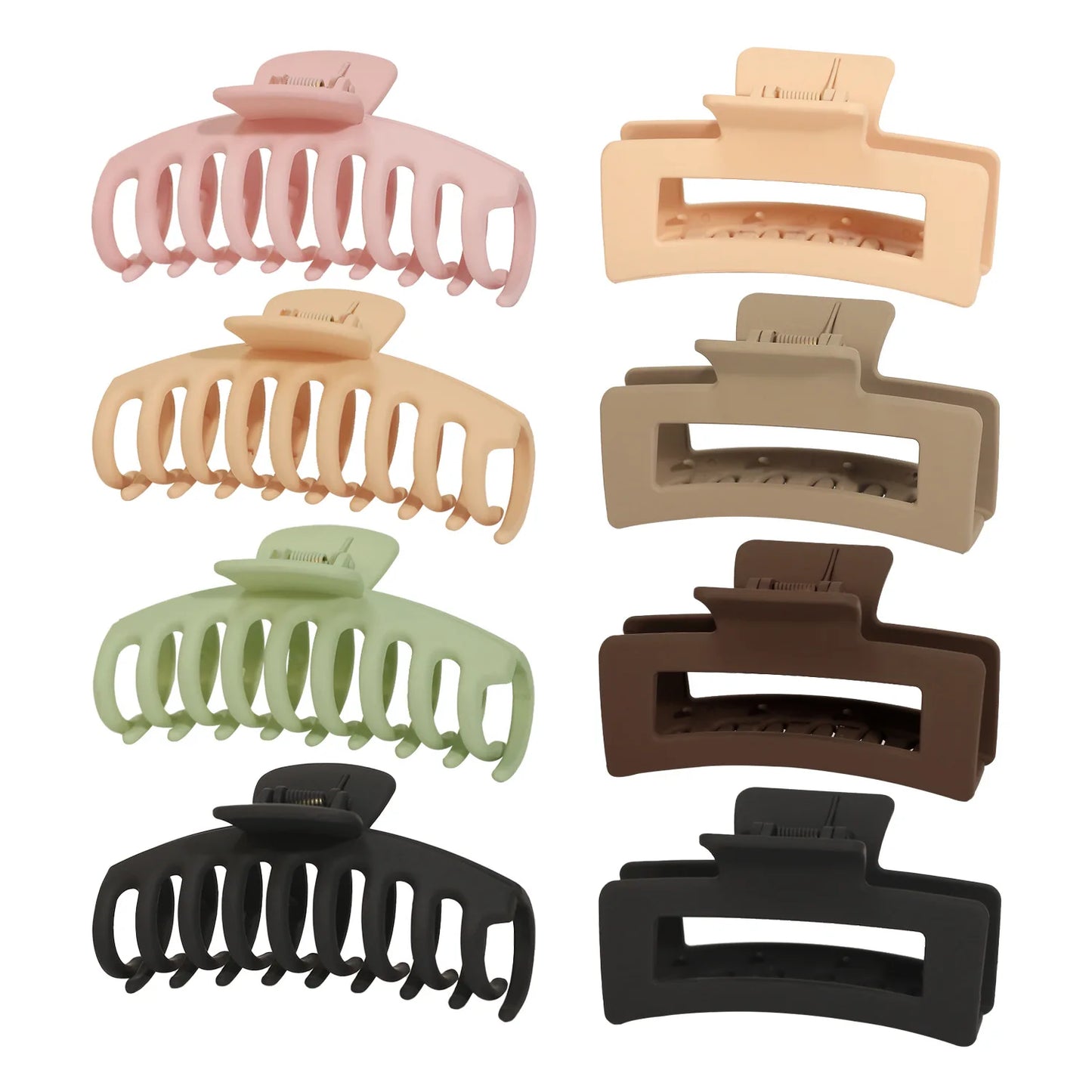 8Pcs Hair Clips for Women 4.3 Inch Large Hair Claw Clips for Women Thin Thick Curly Hair Big Matte Banana Clips Strong Hold jaw