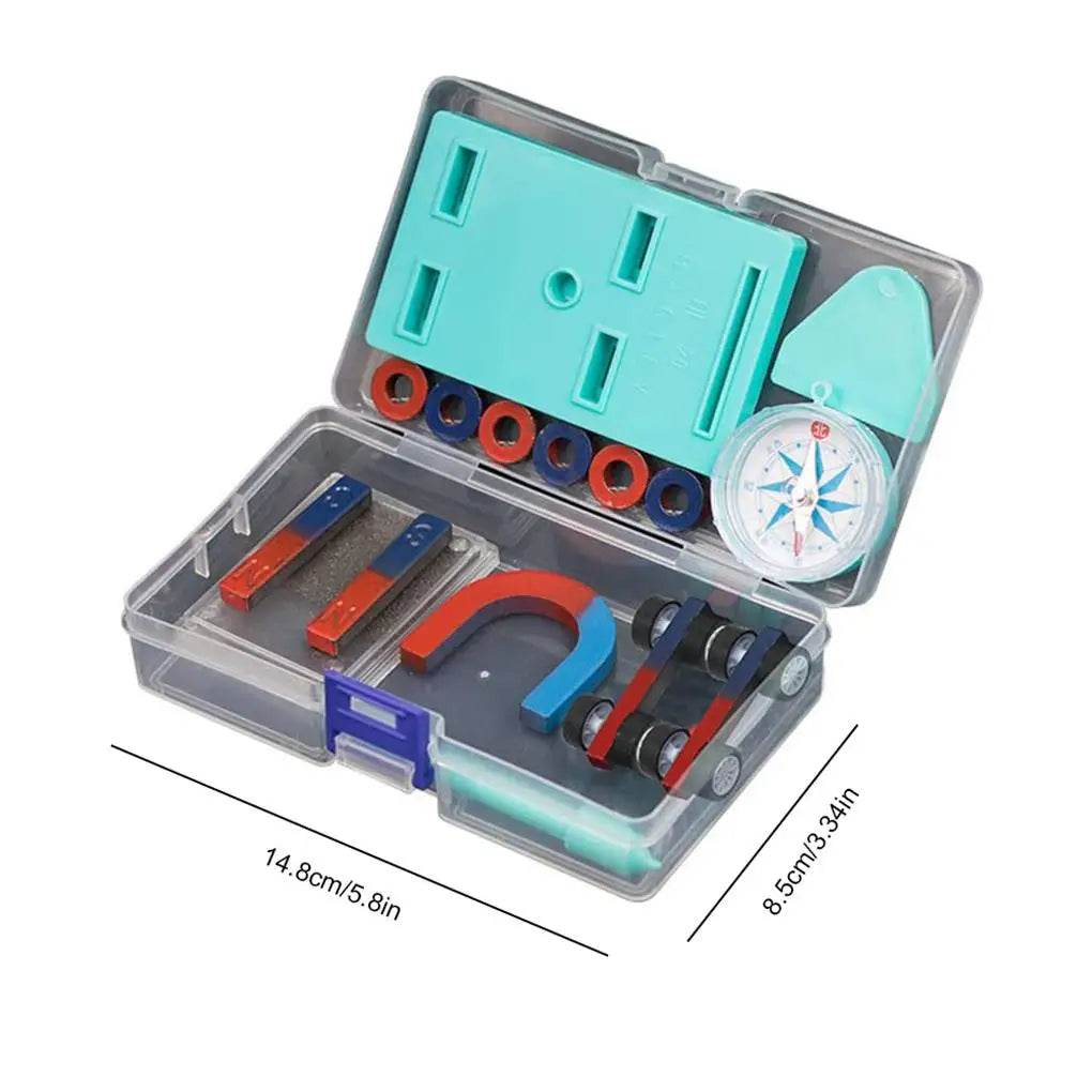 1 Set Labs Junior Science Magnetism Sets Bar Ring Experiment Education Fidget Magnets Horseshoe Compass Tool Kit Gifts for Kids - AIAZ