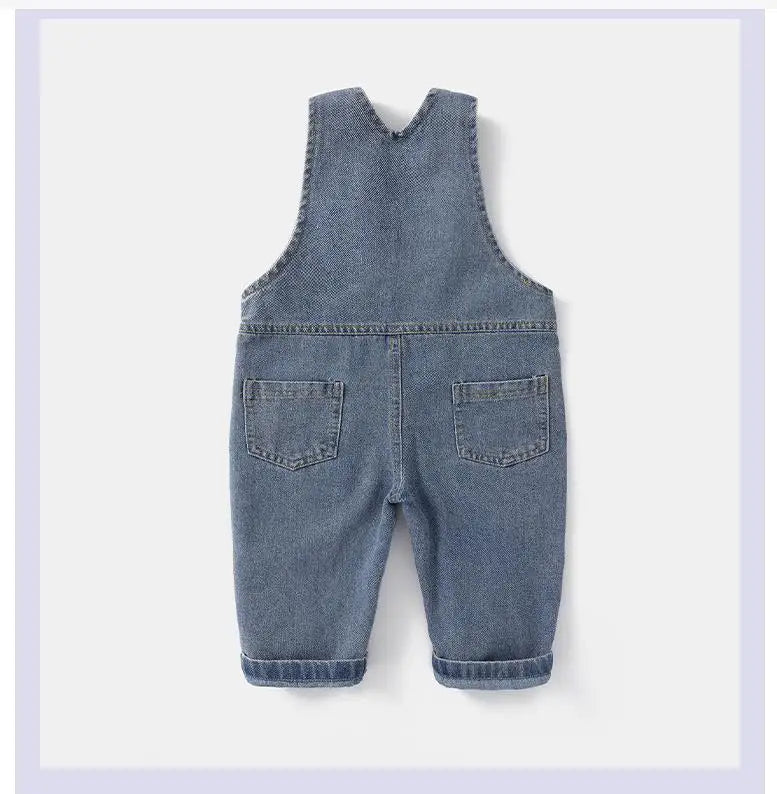 Soft Cotton Baby Boys Overalls Spring Autumn Kids cartoon Long Pants Casual Girls Jumpsuits Children Clothes SuspenderTrousers