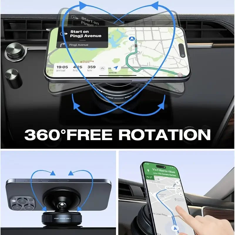 Vacuum Suction Magnetic Car Phone Holder for Glass Surface Easy-install Universal Phone Holder for iPhone Samsung