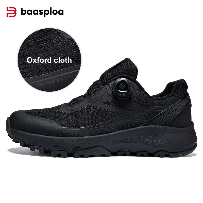 Baasploa Men Hiking Shoes Outdoor Climbing Mesh Breathable Travel Walking Shoes Male Non-Slip Wear Resistant Comfortable Sneaker