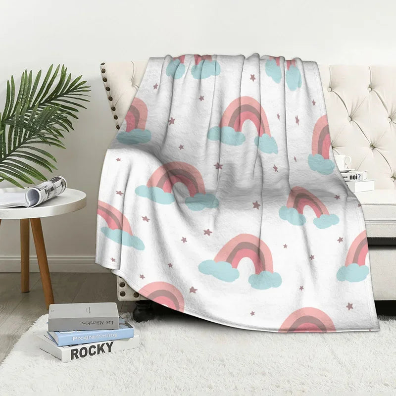 Home decoration plush Throw Sofa blanket Bedspread bed fluffy soft blankets decor Plaid Modern nordic rainbow cute winter