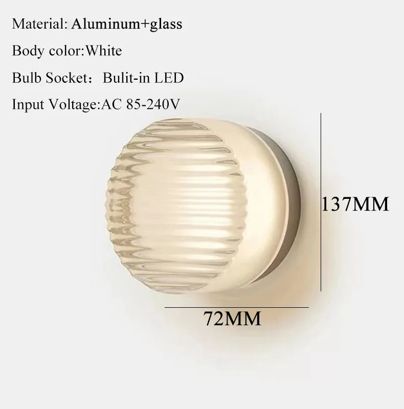 IWHD Home Decor LED Wall Lights Fixtures Glass Aluminum Corridor Bedroom Living Room Nightlights Modern Moon Lamp Miroir Mural