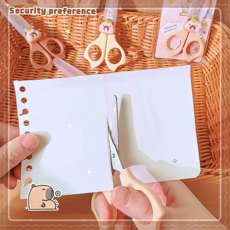 pretty school useful back to school acsesories stationery cute capybara scissors Mini scissors School scissors for diy - AIAZ
