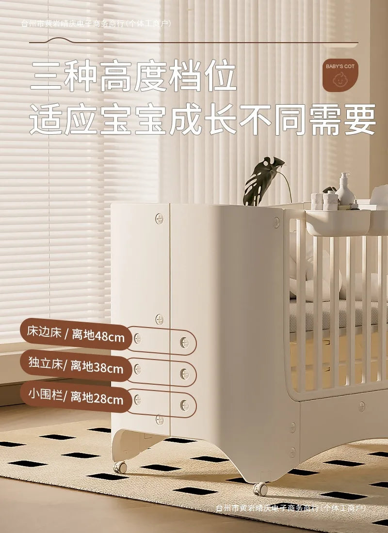 Crib Adjustable Movable Splicing Game Bed Baby Multifunctional Diaper Table