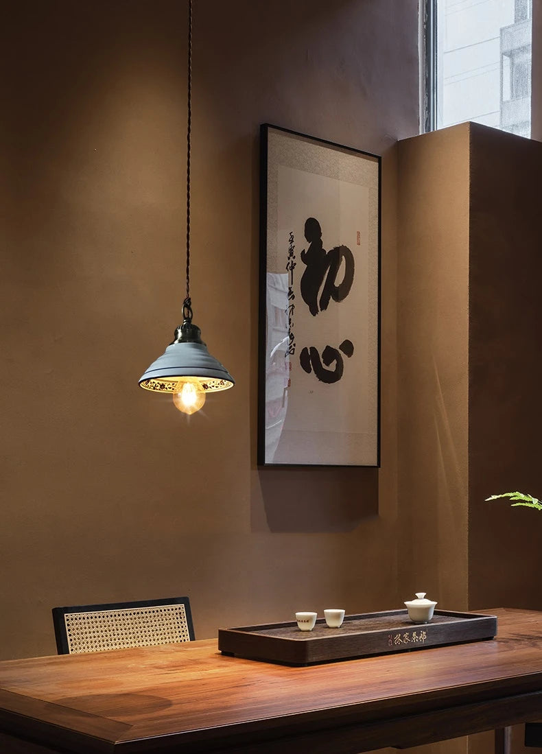 IWHD Modern Simple Ceramic LED Pendant Lamp Home Indoor Decor Lighting Bedroom Restaurant Dinning Living Room Lights Hanglamp