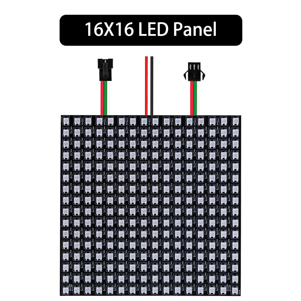 1~5Pcs WS2812B 16X16 RGB LED Digital Flexible Individually Addressable Panel Light Strip WS2812 8X8 8X32 Module Matrix Screen 5V