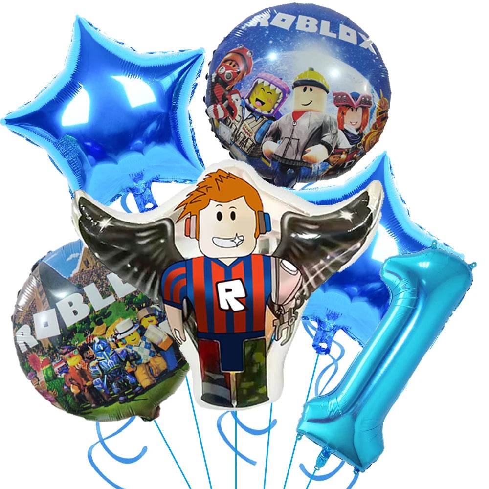 Hot Roblox Birthday Party Decor Game Balloons Disposable Tableware Backdrop For Kids Boy Party Supplies Baby Shower Toy Gifts - AIAZ