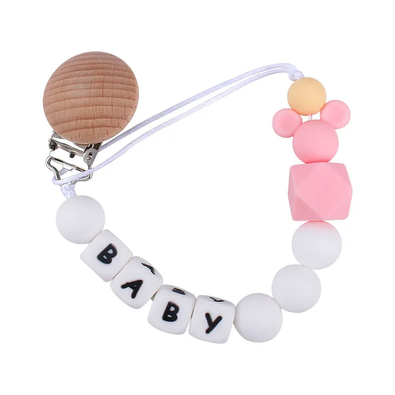 Baby Pacifier Clip Personalize Name Custom Newborn Dummy Nipple Holder Chain Babies Accessories Pendant Teething Toys Chew Gifts