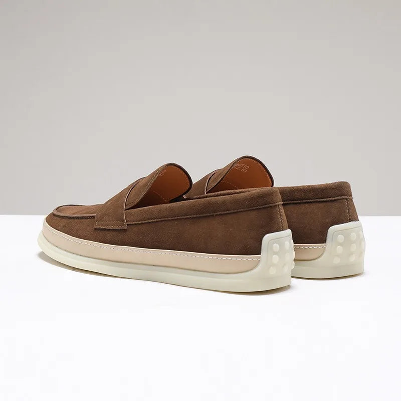 Mens Suede Loafers Summer Breathable Slip On Comfortable Casual Driving Shoes