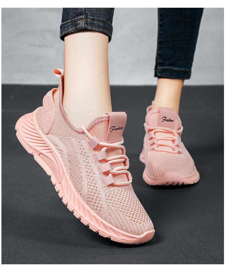 Women Lace Up Running Shoes Sporty Outdoor Beige Fabric Sneakers Comfort Lightweight Non Slip Athletic Shoes for Gym Work Casual