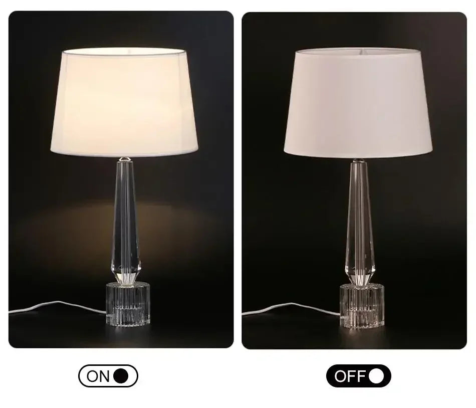 2025 Creative Fabric Table Lamp Crystal Glass Ball Lamp Living Room Creative Bubble Light Bedroom Beside Art Reading Lamp