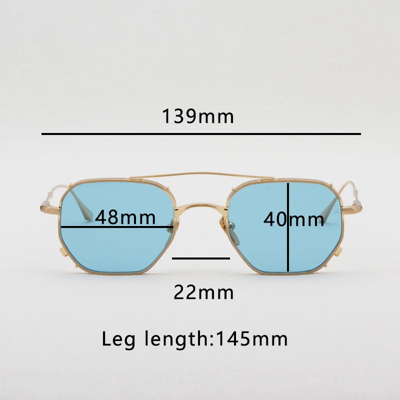 MARBOT Sunglasses Double Bridge Design Handmade Quality Alloy Rectangular Designer Brand Classic Alloy Glasses Outdoor UV400