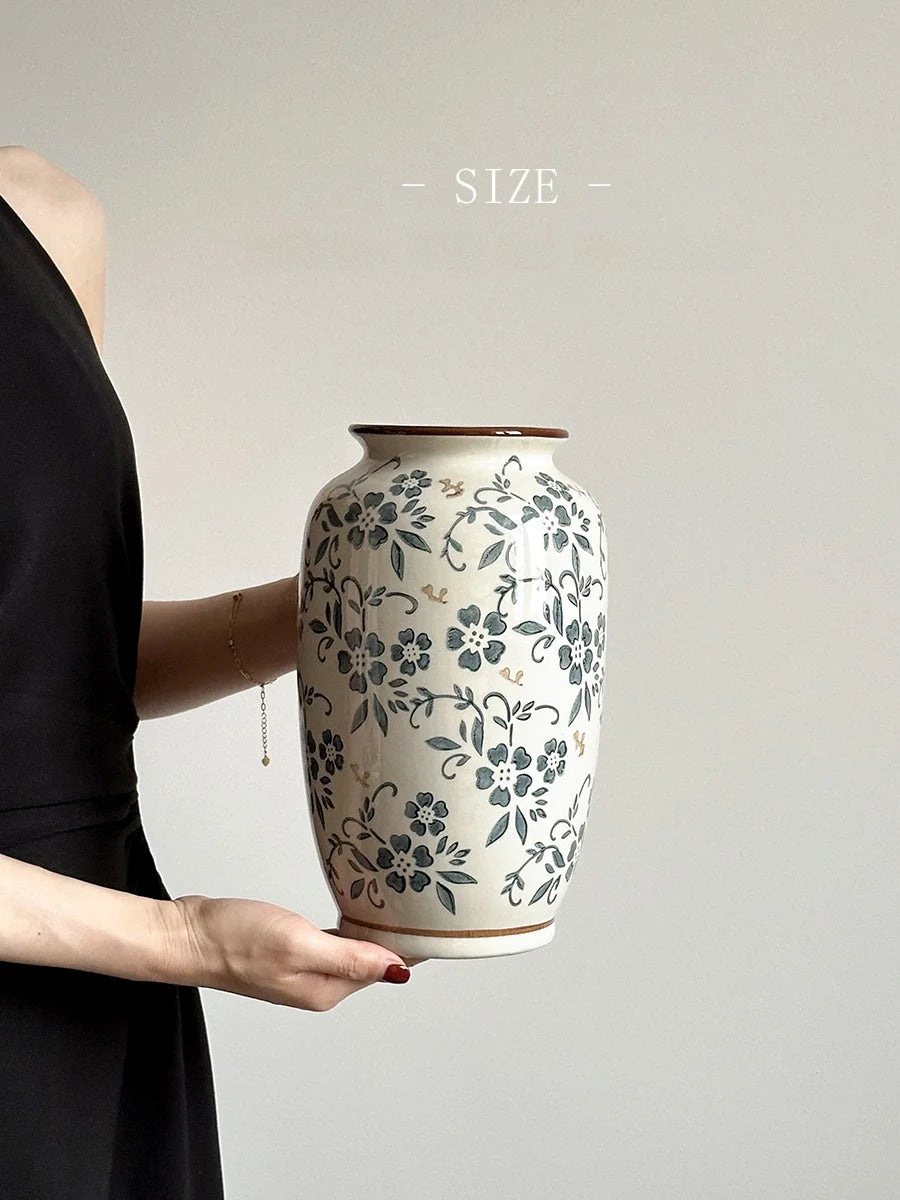 Cerc Flower Vase Decoration Jingdezhen Blue And White Porcelain Living Room Floral Arrangement Desktop Flower Ho...