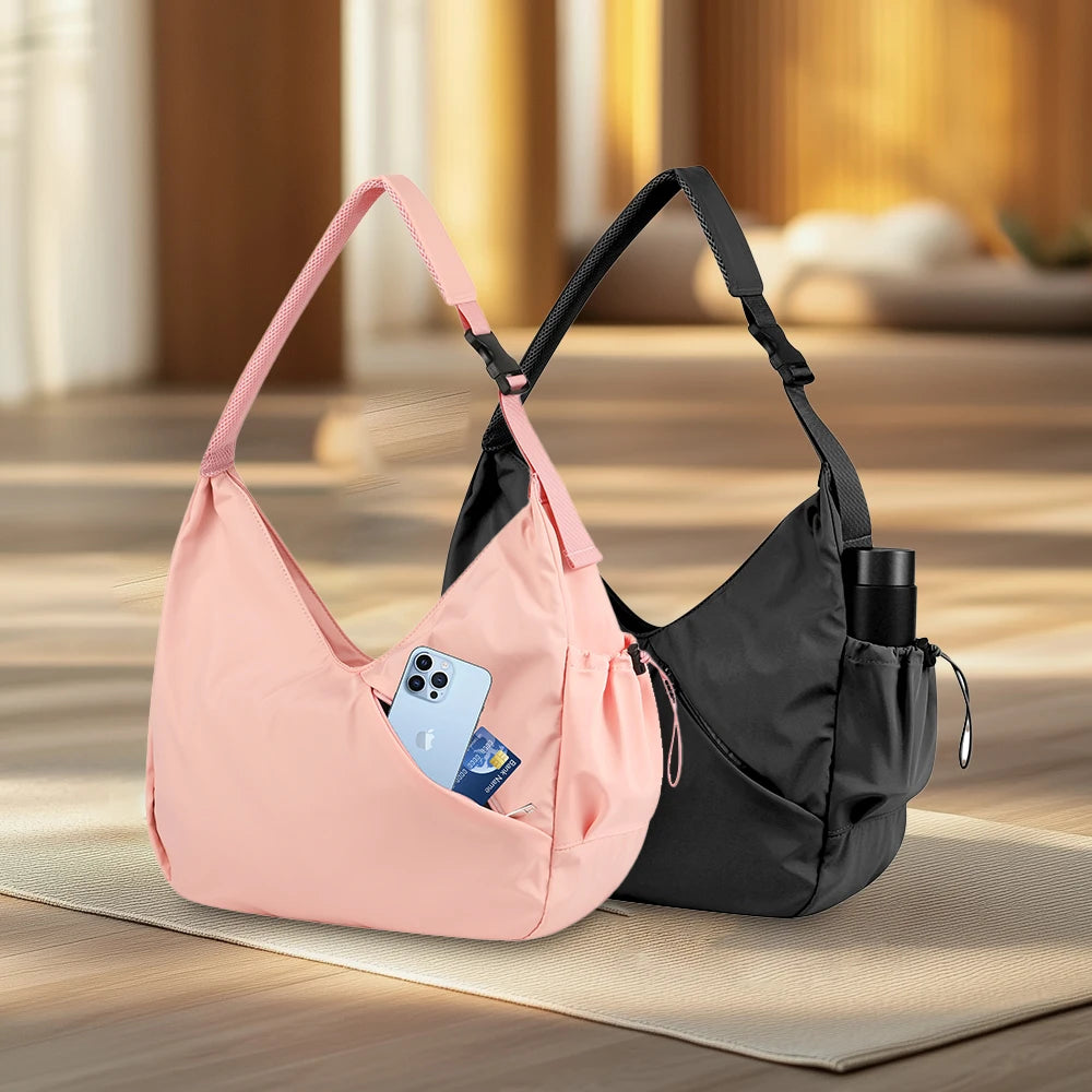 Women's Large Gym Bag Hidden Yoga Mat Holder Workout Dance Tote Travel Overnight Weekender Bag