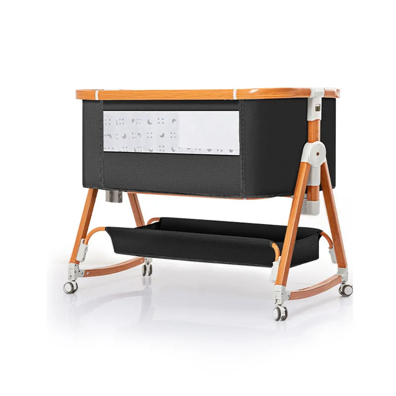 Baby bed splicing baby movable portable cradle bed foldable multifunctional newborn adjustable