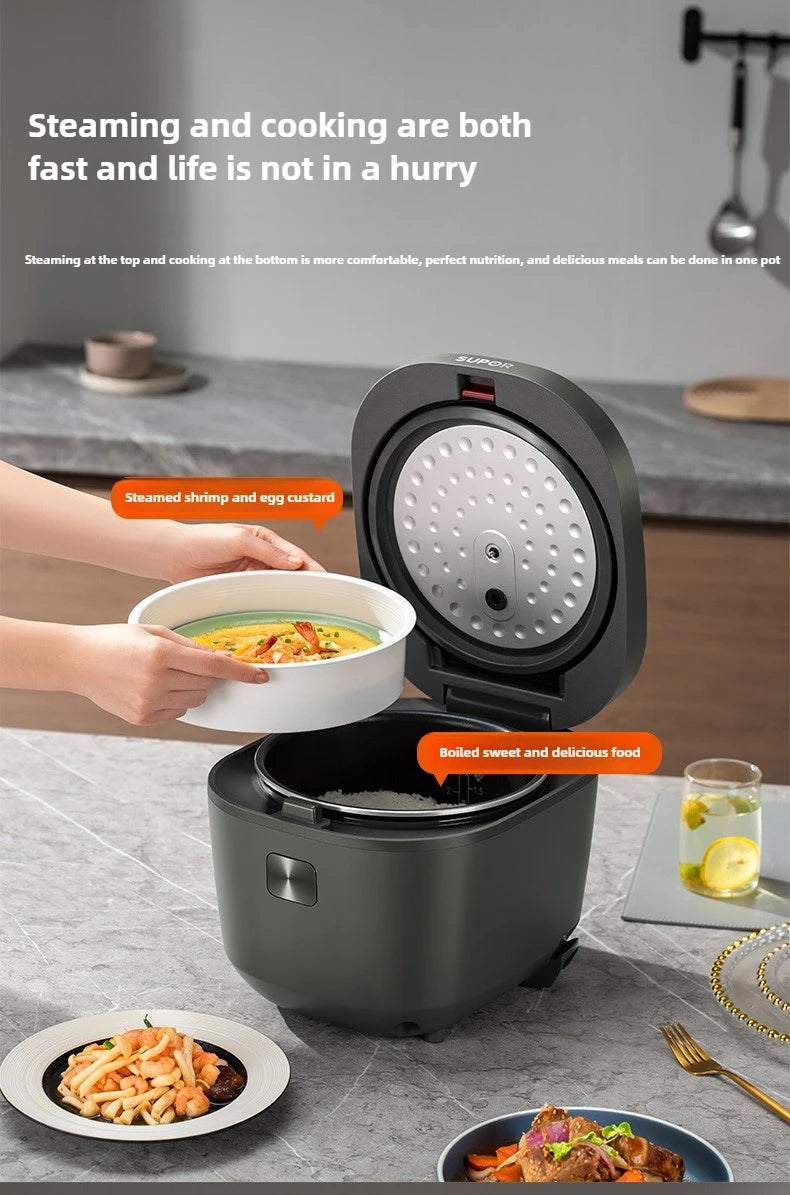 New Rice Cooker Intelligent Multifunctional 4L Household Thick Kettle Rice Cooker Large Capacity Cooking Pot