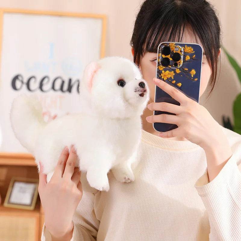 Premium Simulation Pomeranian Dog Plush Toy Cute Stuffed Animals High Quality Puppy Plushies Doll Cartoon Soft Kids Toys Gifts - AIAZ