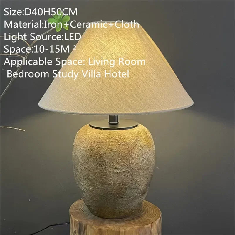 ULANI Contemporary Ceramic Table Lamp American Retro Creativity Living Room Bedroom Study Villa Hotel Homestay Desk Light