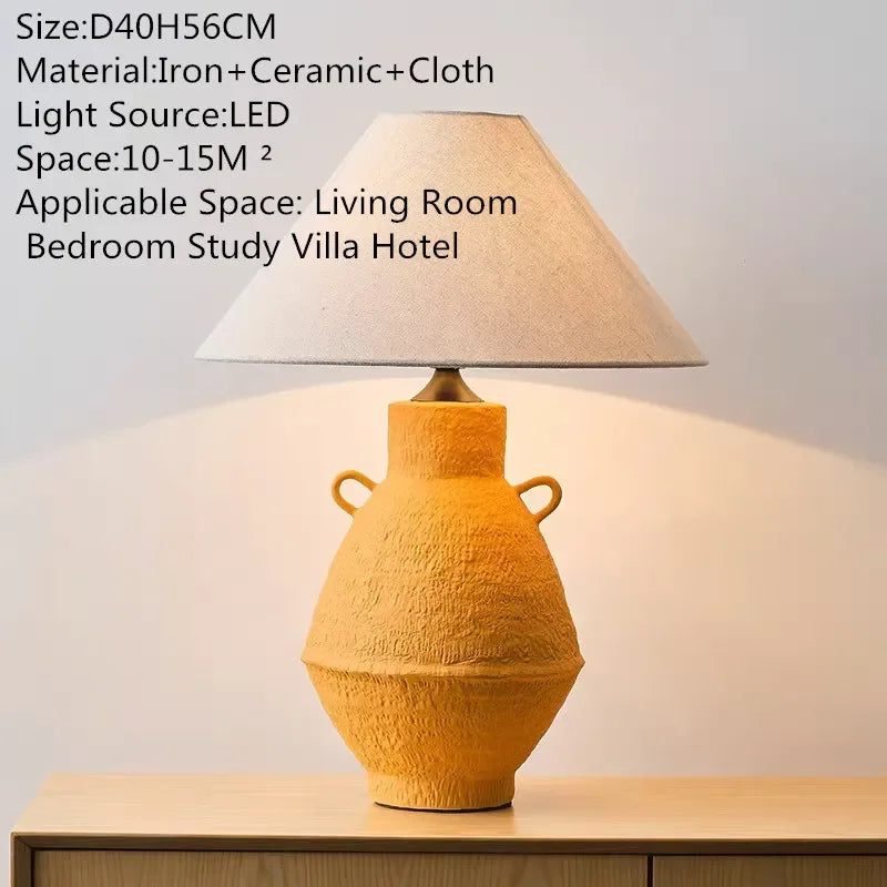ULANI Contemporary Ceramic Table Lamp American Retro Creativity Living Room Bedroom Study Villa Hotel Homestay Desk Light