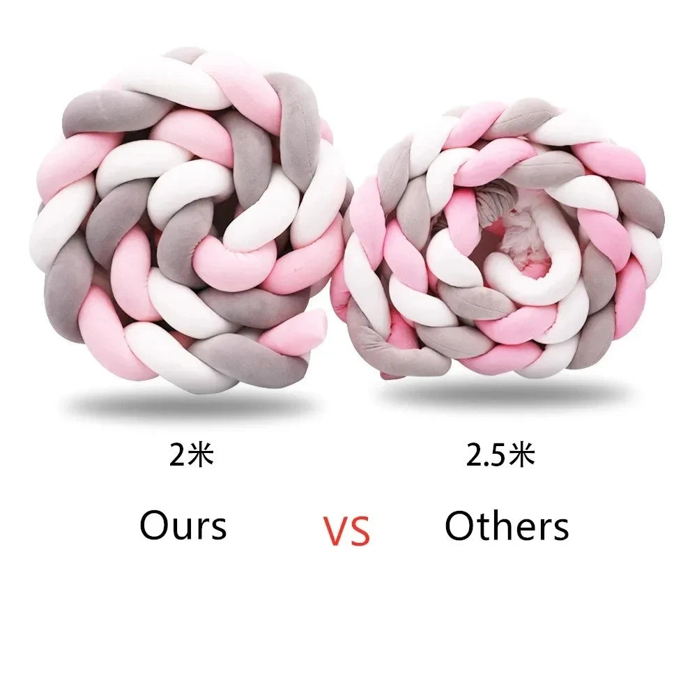 Infant Bebe 1-4M Crib Protector Cot Bumper Bed Braid Knot Pillow Cushion 3 Shares Baby Room Deco Bedding Accessory
