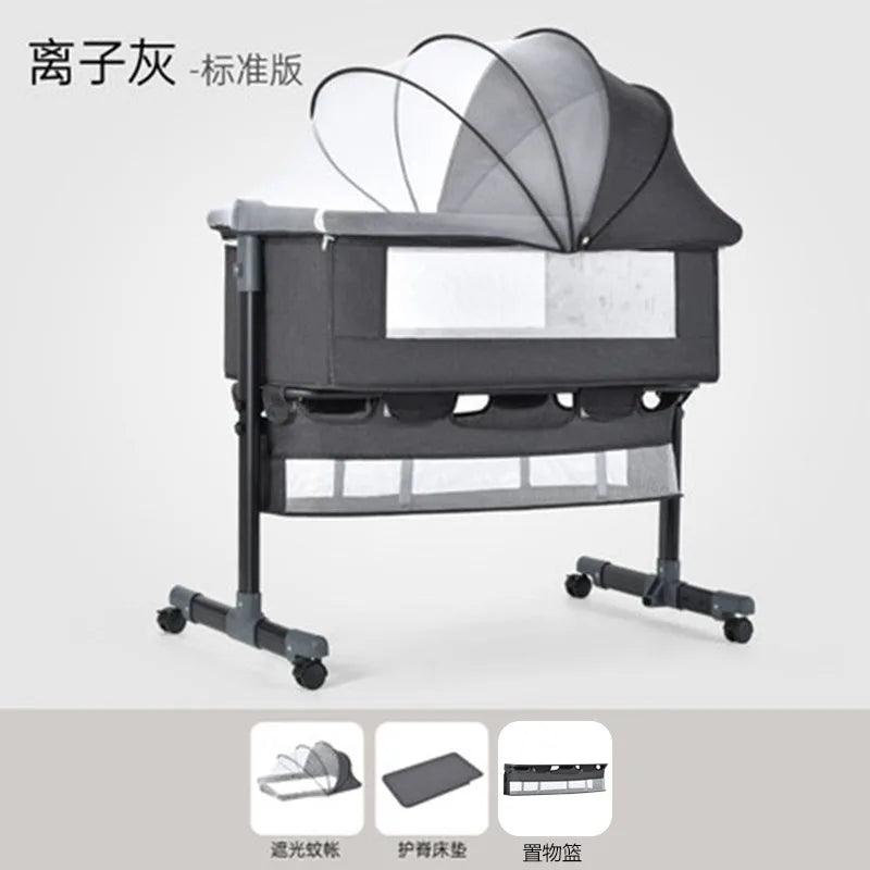 Crib Newborn Bed Splicing Big Bed Baby Crib Multi-functional Mobile Foldable