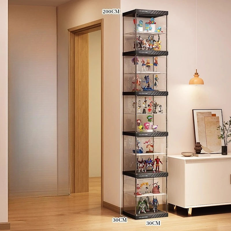Handmade Display Cabinet, Decorative Model, Building Block Storage Box, Transparent Lego Layered Toy Rack for Household Use