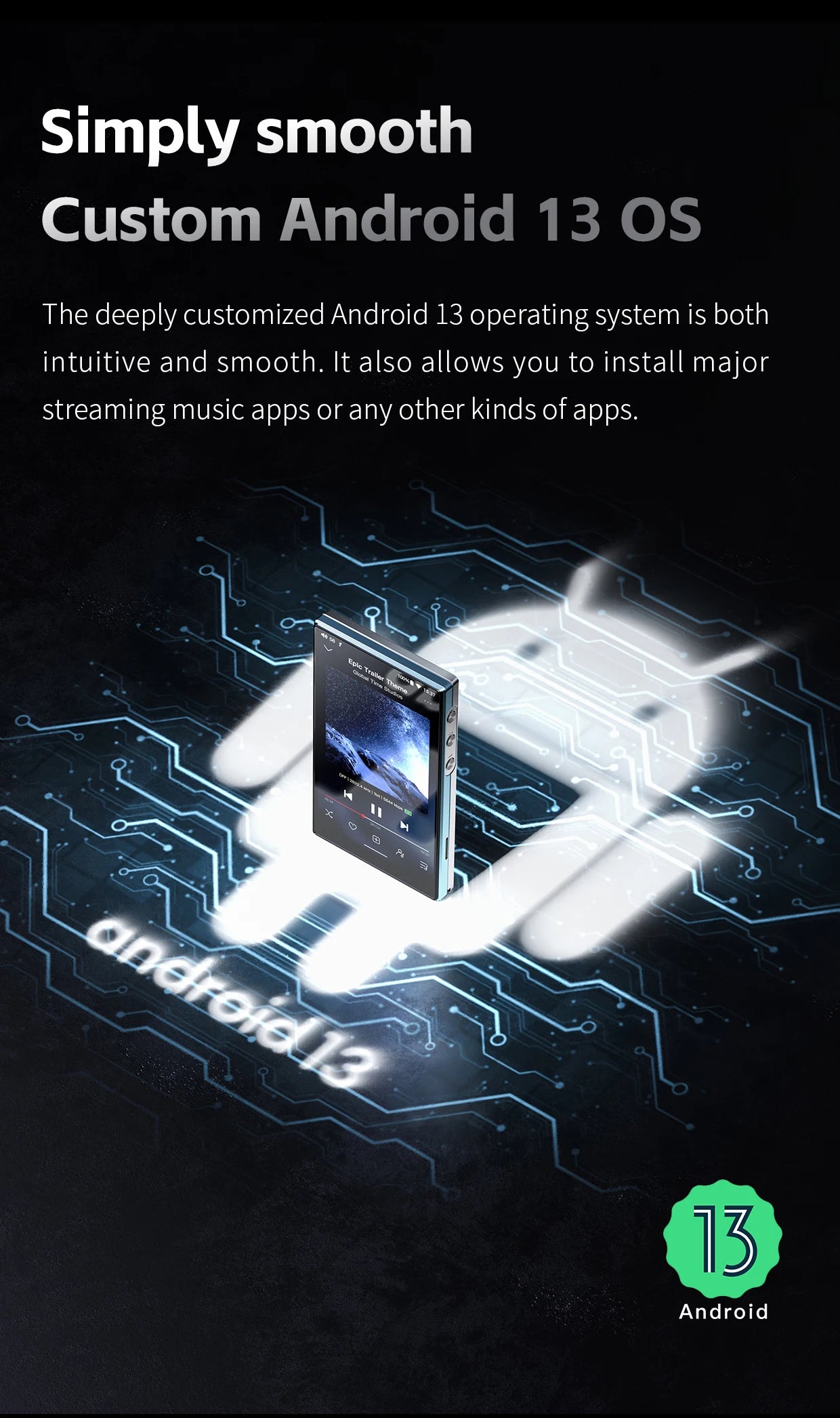 FiiO JM21 Android 13 Hi-Res Music Player MP3 with Snapdragon 680, Bluetooth WiFi USB DAC 12.5H Playtime