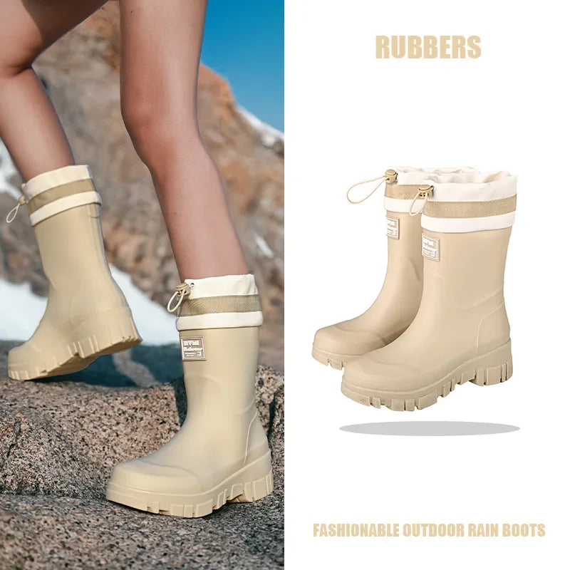 Family-sized Waterproof & Non-slip Rain Boots for Outdoor Activities, Matching Designs for Adults & Kids