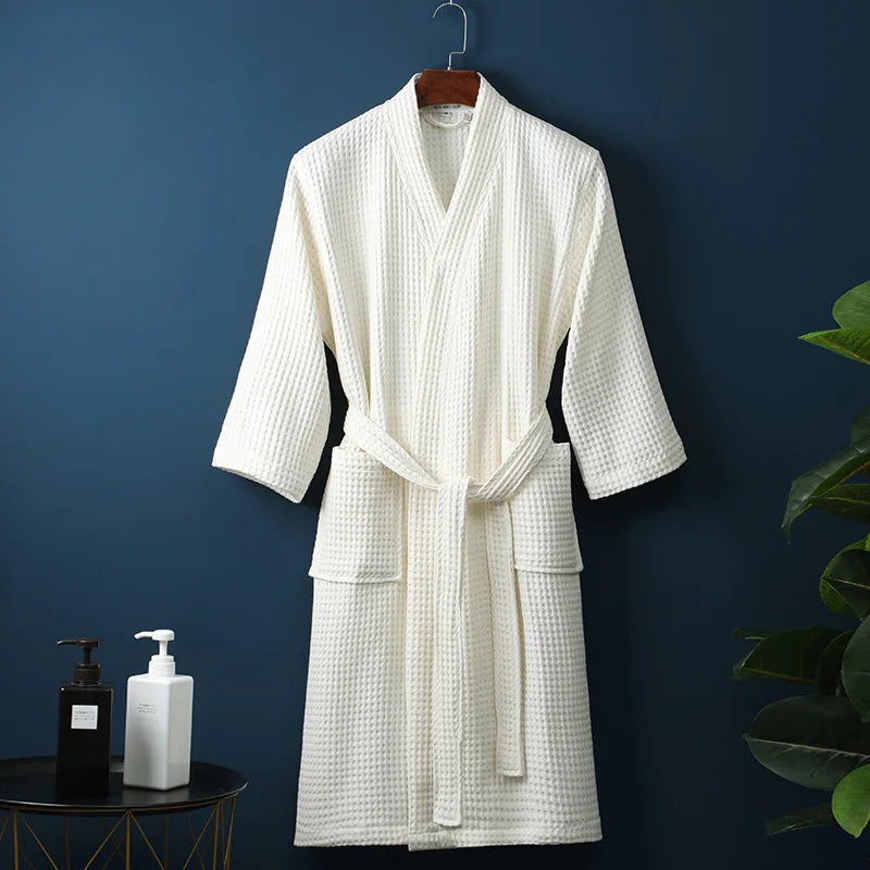 Men Women 100% Cotton Terry Bathrobe Suck Water Towel Sleepwear Spa Hotel Long Bath Robe Kimono Plus Size Dressing Gown Lovers