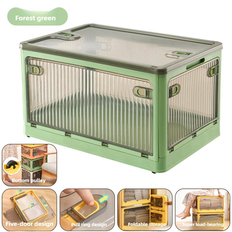 Household Plastic Transparent Sorting Wardrobe Clothes Toys Book Storage Box Folding Storage Box Shoes Storage Box Plastic Boxes