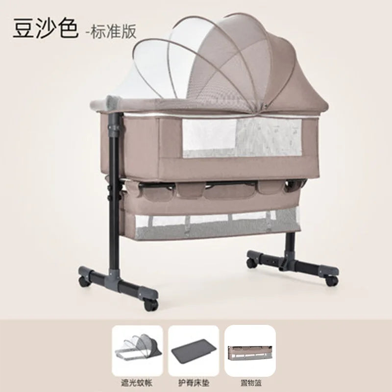Crib Newborn Bed Splicing Big Bed Baby Crib Multi-functional Mobile Foldable