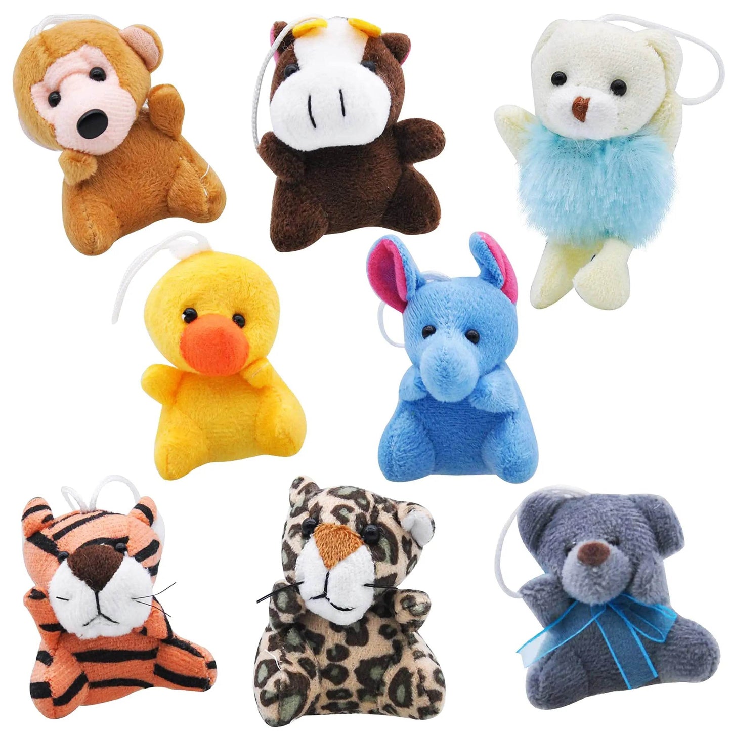 24 Pcs Mini Animal Plush Toys 3” Stuffed Animal Bulk for Kids Birthday Party Favors Presents Pinata Fillers Goodie Bag Fillers - AIAZ