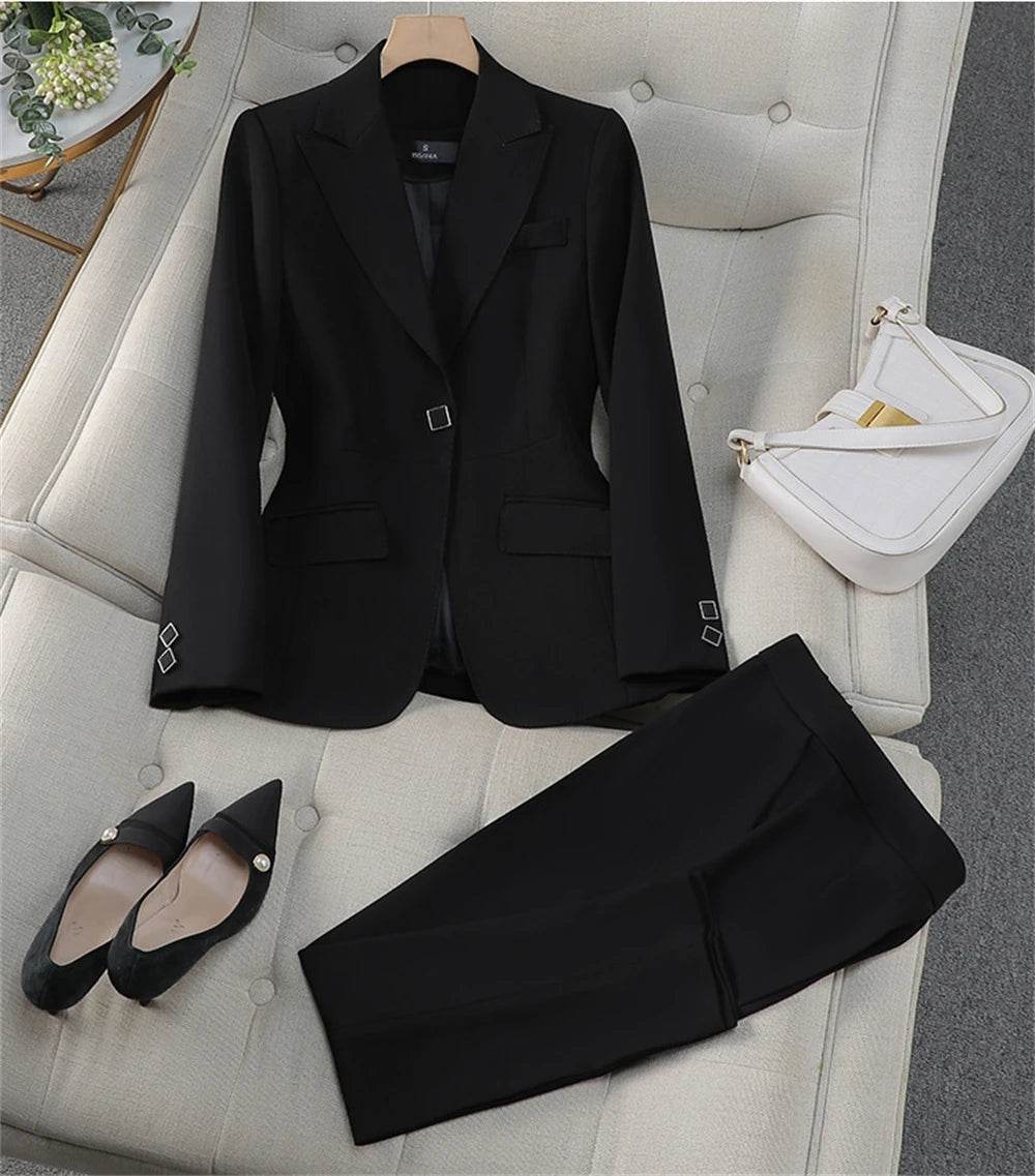 Tailor Made Women Suits Office Ladies Female Business Work Wear 2 Pieces Set Formal Blazer Suits (Jacket+Pants) - AIAZ