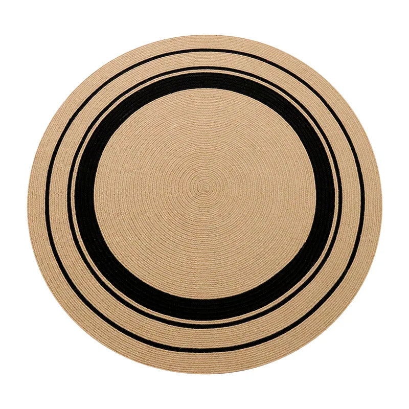 Living Room Carpet Home Decoration Natural Jute Hand Woven Bedroom Rug Fashion Minimalism Wear-resistant Durable Breathable Mat