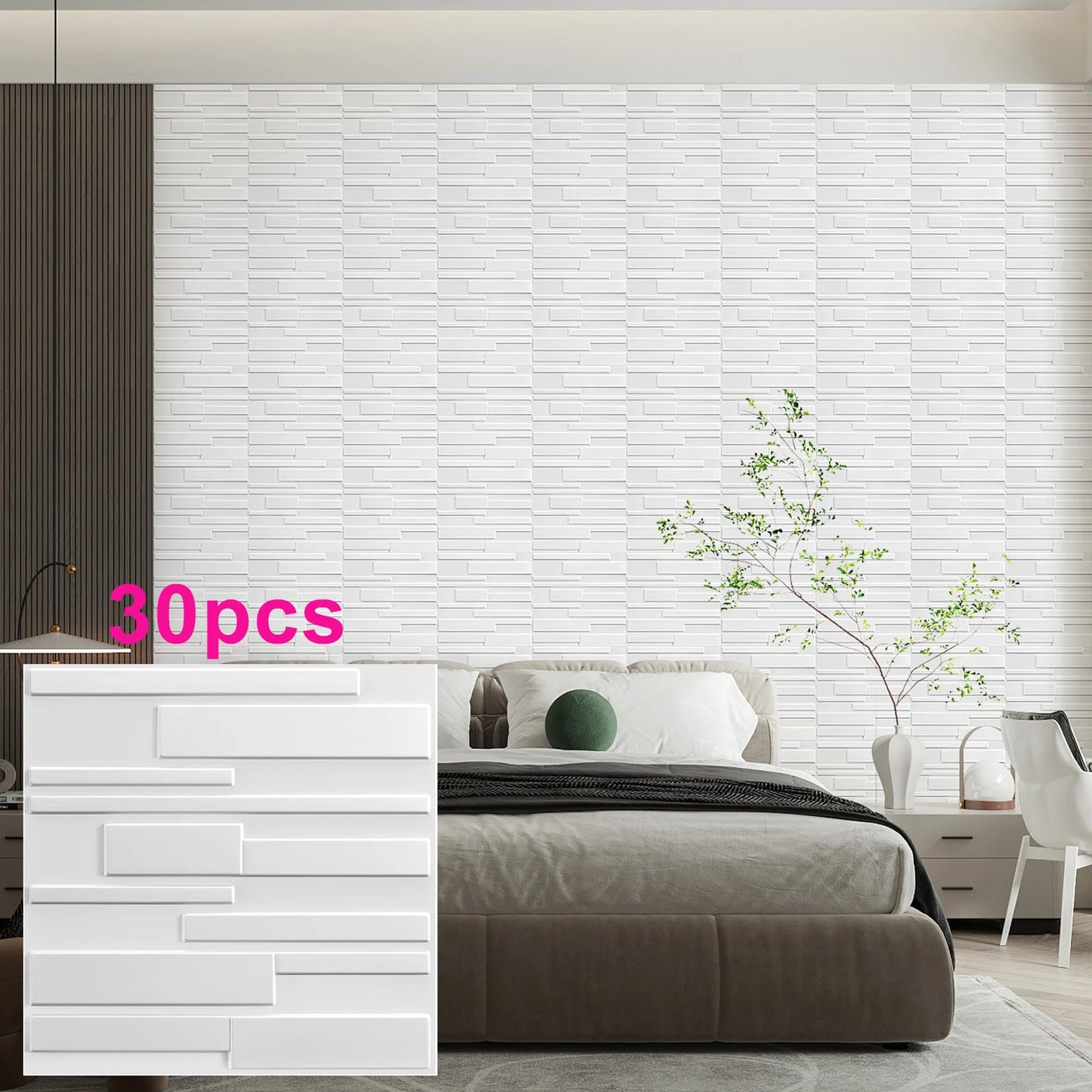 KUUJOJO 3D textured wall panel for indoor wall decoration, suitable for living room, hall, bedroom, hotel, office, send tape
